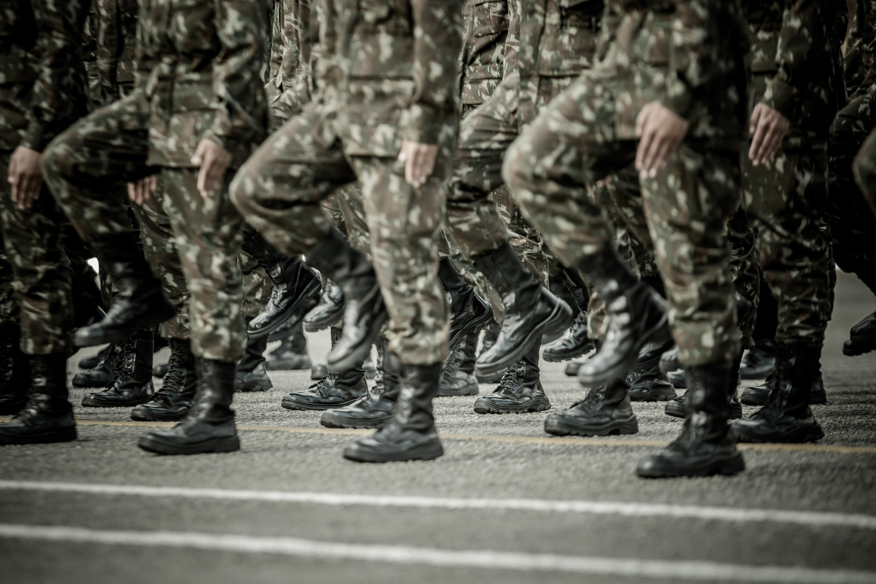 Soldiers Marching in a Row